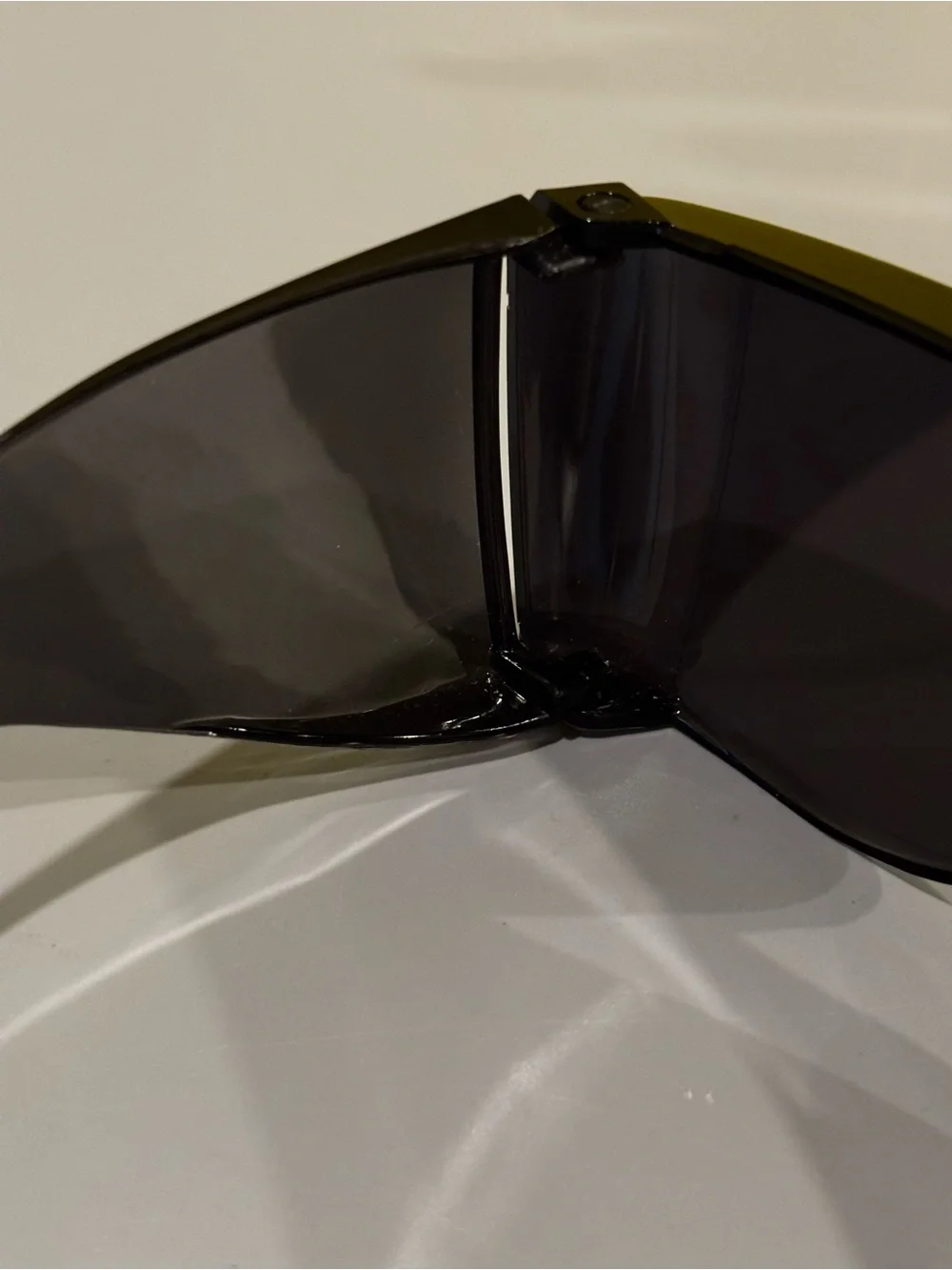 Futuristic Oversized Black Shield Sunglasses0714